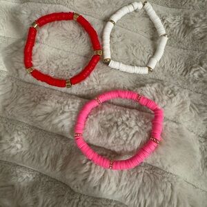 Valentine clay beaded bracelets